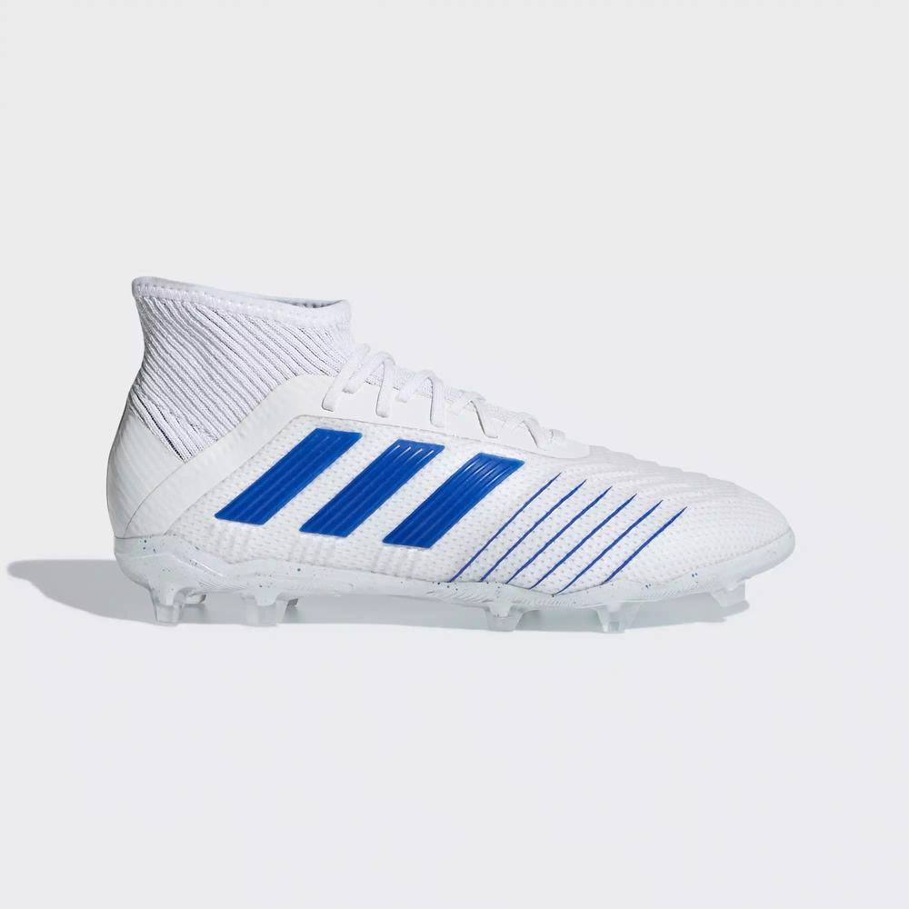 Adidas Predator 19.1 Firm Ground Tacos de Futbol Blancos Para Niño (MX-20549)